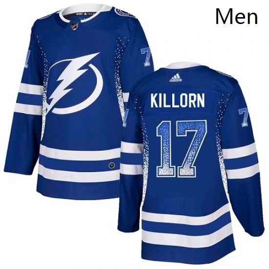 Mens Adidas Tampa Bay Lightning 17 Alex Killorn Authentic Blue Drift Fashion NHL Jersey
